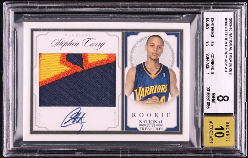 2009 Playoff National Treasures Stephen Curry JSY AU RC 206