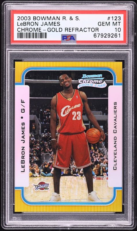 2003 Bowman Rookies & Stars LeBron James Chrome-Gold Refractor 123
