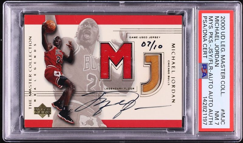 2000 UD Legends Master Collection Mystery Michael Jordan PATCH AUTO /10 #MJC PSA 7 NRMT