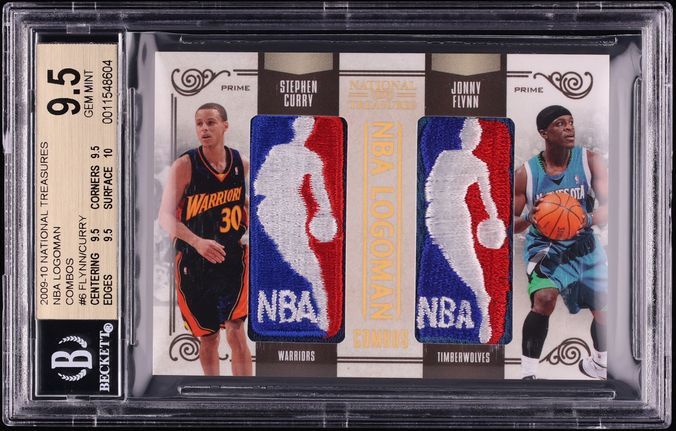 2009 Playoff National Treasures NBA Logoman Combos Jonny Flynn/Stephen Curry 6