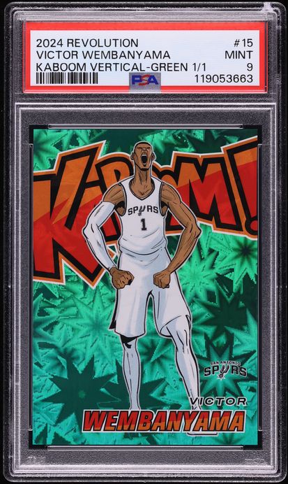 2024 Panini Revolution Kaboom! Vertical Victor Wembanyama Green 1/1 15