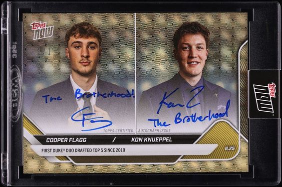 2025 Topps Now Draft Foilfractor Cooper Flagg & Kon Knueppel ROOKIE AUTO 1/1