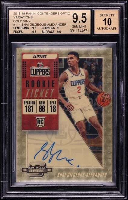 2018 Panini Contenders Optic Variations Gold Vinyl Shai Gilgeous-Alexander 114