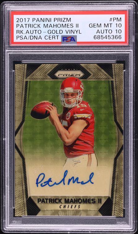 2017 Panini Prizm Rookie Autographs Patrick Mahomes II Gold Vinyl PM