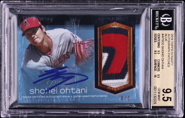 2018 Topps Dynasty Autograph Patches Blue Shohei Ohtani APSO2