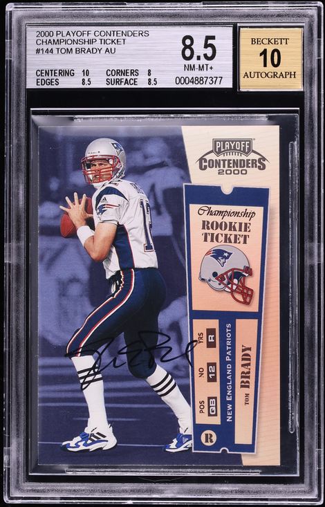 2000 Playoff Contenders Championship Ticket Tom Brady AU 144