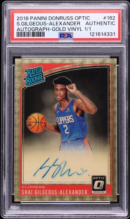 2018 Panini Donruss Optic Shai Gilgeous-Alexander Autograph-Gold Vinyl 1/1 162