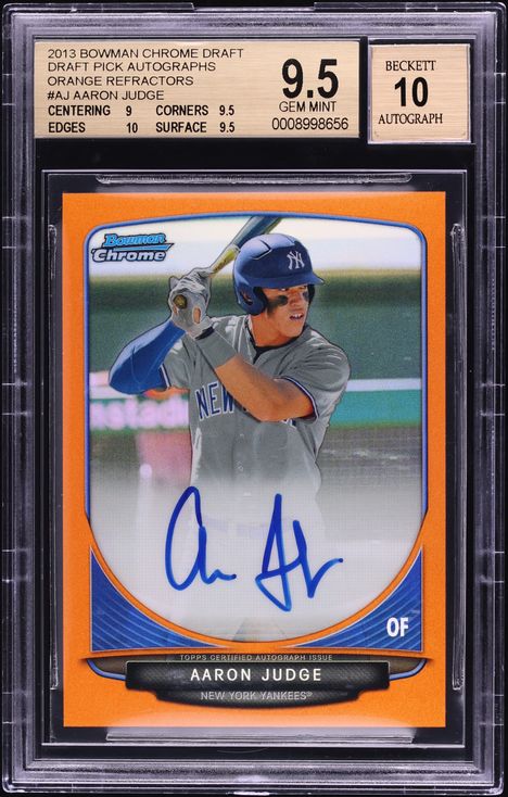 2013 Bowman Chrome Draft Draft Pick Autographs Orange Refractors Aaron Judge AJ
