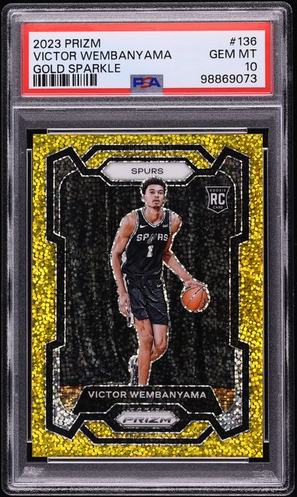 2023 Panini Prizm Victor Wembanyama Gold Sparkle 136