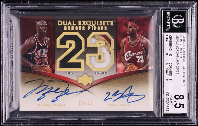 2005 Exquisite Collection Numbers Dual Michael Jordan/23/LeBron James DNJJ