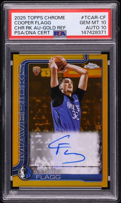 2025 Topps Chrome Chrome Rookie Autographs Cooper Flagg Gold Refractor TCAR-CF