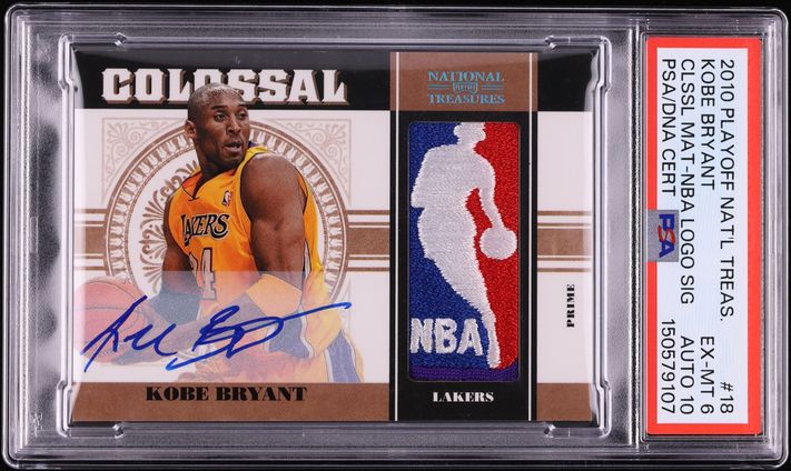 2010 Playoff National Treasures Colossal Materials Kobe Bryant NBA Logo Signature 18