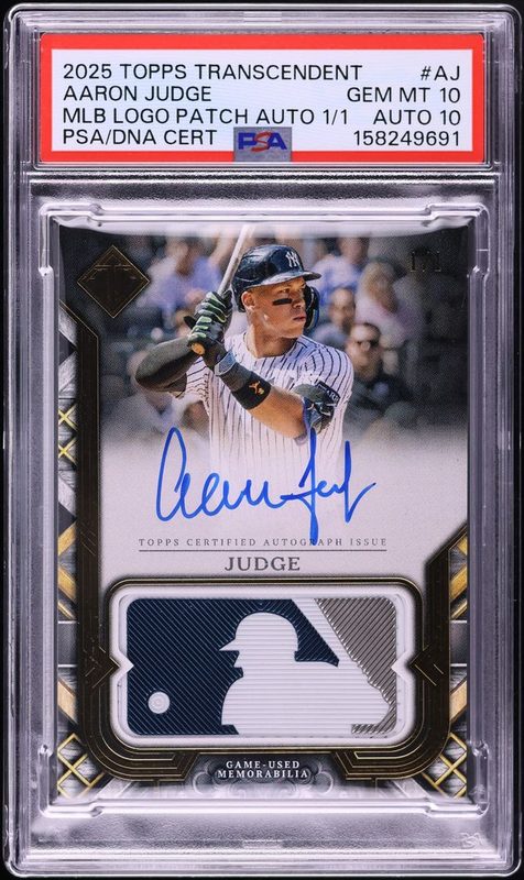 2025 Topps Transcendent Collection Transcendent Collection MLB Logo Patch Autographs 1/1 Aaron Judge AJ