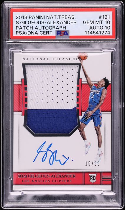 2018 Panini National Treasures Shai Gilgeous-Alexander Patch Autograph 121