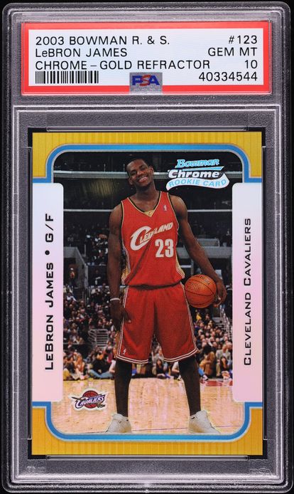 2003 Bowman Rookies & Stars LeBron James Chrome-Gold Refractor 123
