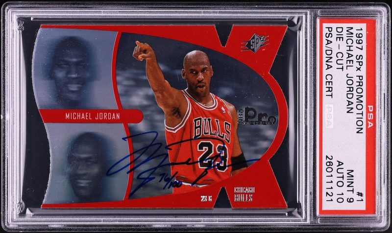 1997 SPx ProMotion Michael Jordan AUTO DNA 10 /100 #1 PSA 9 MINT