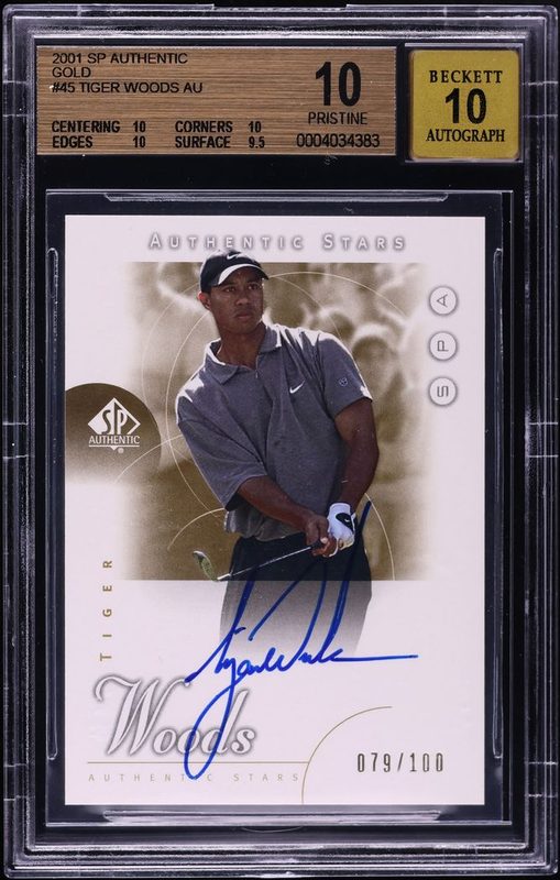 2001 SP Authentic Gold Tiger Woods AS AU 45