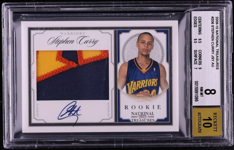 2009 Playoff National Treasures Stephen Curry JSY AU RC 206