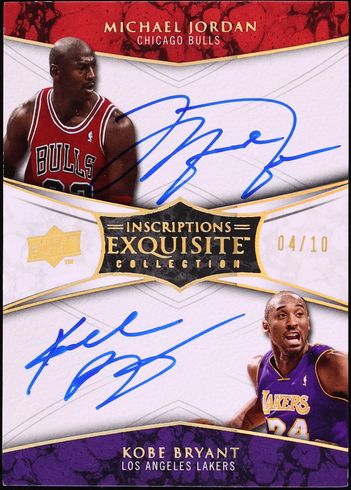 2008 Exquisite Collection Inscriptions Michael Jordan & Kobe Bryant AUTO /10 #DIN-KM CGC AUTH