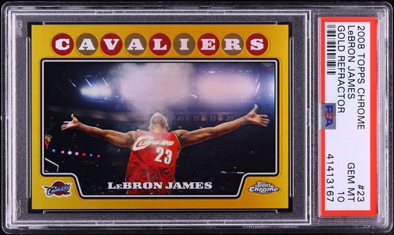 2008 Topps Chrome LeBron James Gold Refractor 23