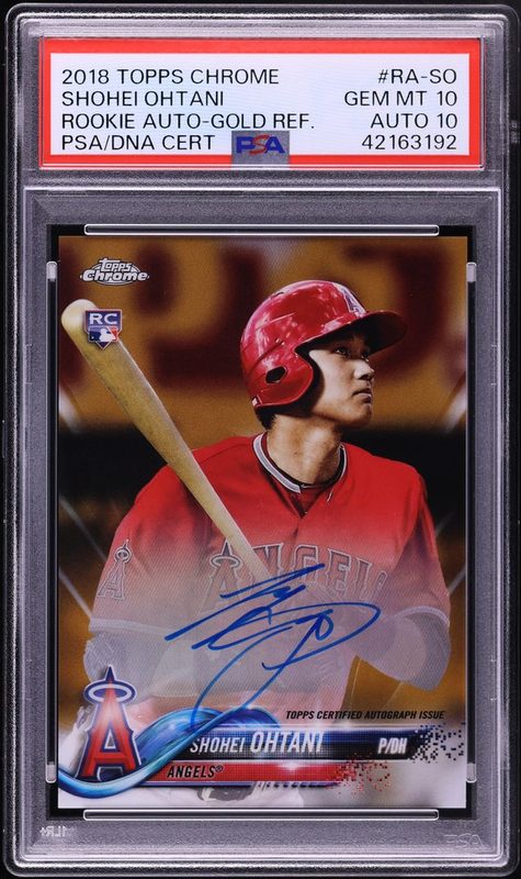 2018 Topps Chrome Rookie Autograph Shohei Ohtani Gold Refractor RA-SO