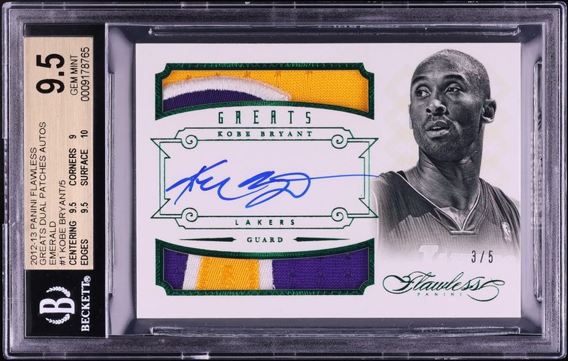 2012 Panini Flawless Greats Dual Patches Autographs Emerald Kobe Bryant/5 1