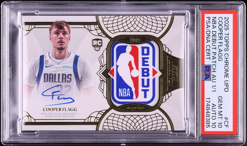 2025 Topps Chrome Update NBA Debut Patch Autographs 1/1 Cooper Flagg CF