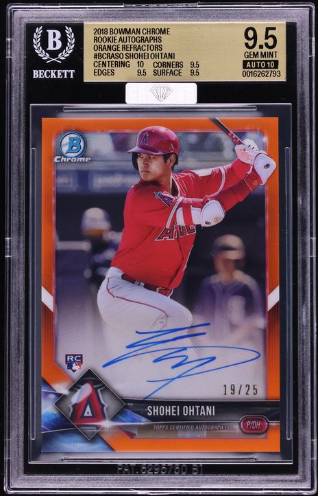 2018 Bowman Chrome Rookie Autographs Orange Refractors Shohei Ohtani/Batting BCRASO