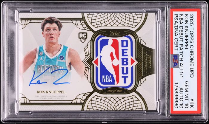 2025 Topps Chrome Update NBA Debut Patch Autographs 1/1 Kon Knueppel KK