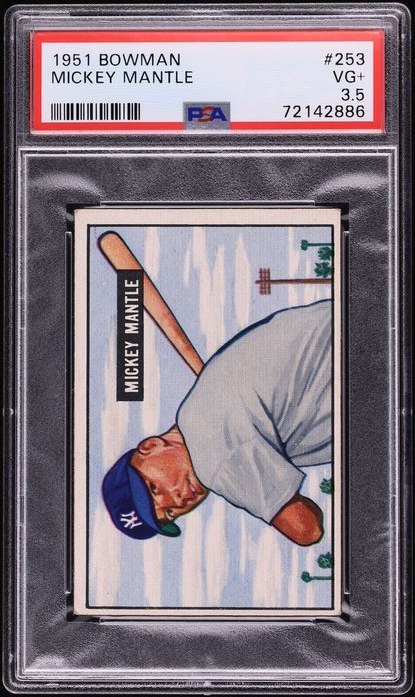 Mickey Mantle 1951 Bowman rookie #253, PSA 3.5